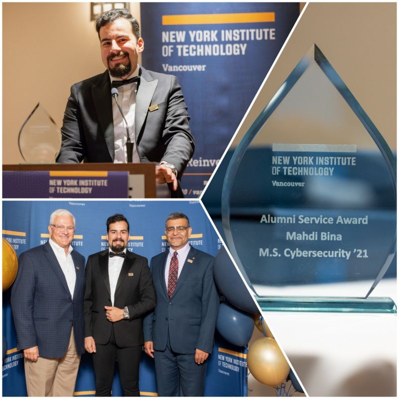Dana Bina receiving the New York Institute of Technology Alumni Service Award in 2022